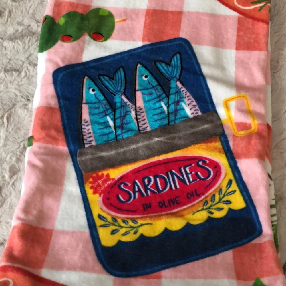 Sand & Surf Fruit & Sardine Pattern Beach Towel
